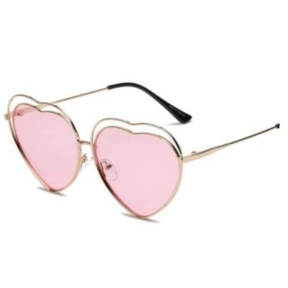 NEW PINK HEART METAL SUNGLASSES